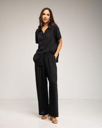 Tantra Set van overhemd con korte mouwen en elastische broek met zakken