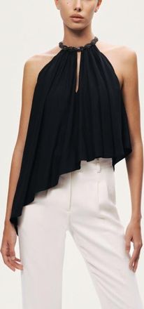 Nocturne Embellished Halter Blouse in Black at Nordstrom, Size Medium