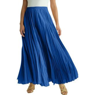 Jessica London Flowing Crinkled Maxi Skirt in Dark Sapphire at Nordstrom, Size 12
