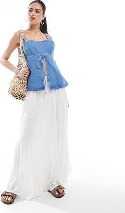 Only Gonna lunga testurizzata bianca-Bianco