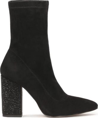 Kazar Zwarte laarzen met strass-geaccentueerde hak. Dit product valt klein uit. - Dames - Laarzen met Hak - Zwart - 38 EU - Schoenen