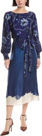 Marchesa Printed Georgette Midi Dress