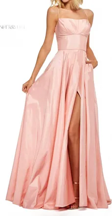 Sherri Hill Wrap Skirt With Pockets Prom Gown In Blush