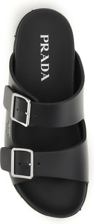 Prada Mens Leather Sandals Black Upper: Calf