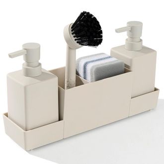 OEM Organizador Para Fregadero De Cocina, Dispensador De Detergente L&iacute;quido Para Lavavajillas, Accesorio De Almacenamiento, Cepillo Para Platos Con Dispen