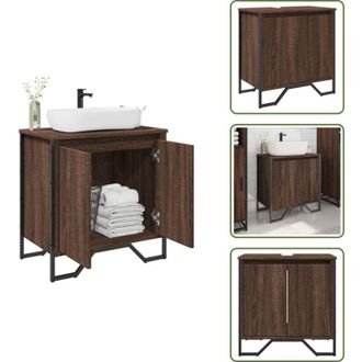 vidaXL Armadio in legno - vidaXL Mobile Lavabo Bagno Rovere Marrone 60x35x60cm in Truciolato - Armadio in truciolato