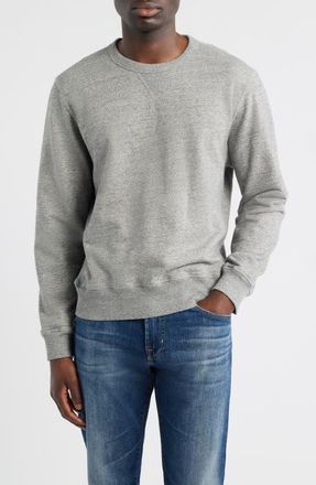 AG - Adriano Goldschmied Blake Cotton French Terry Crewneck Sweatshirt in Heather Grey at Nordstrom, Size Xx-Large