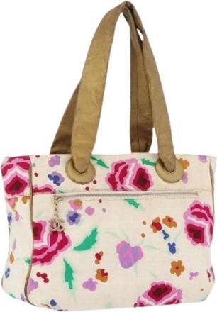Chanel Pre-owned Vintage Canvas Tote Bag - Dames - Vintage Shopper - Veelkleurig - ONE Size - Vintage