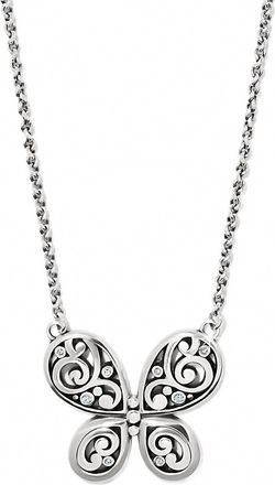 Brighton Womens Contempo Butterfly Necklace In Silver