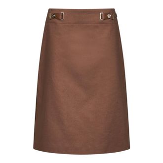 Fendi Midi Skirts, female, Brown, Size: M Flared Midi Skirt
