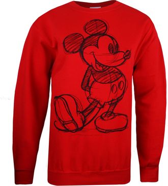 Disney Dames/Dames Mickey Mouse Schets Crew Hals Sweatshirt (Rood)