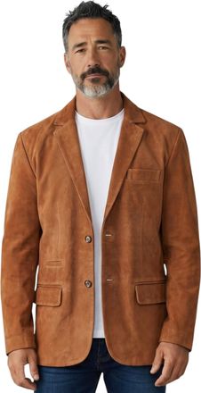 Infinity Leather Mens Italian Rust Suede Blazer Jacket - Trabzon Goat Leather - Size X-Small