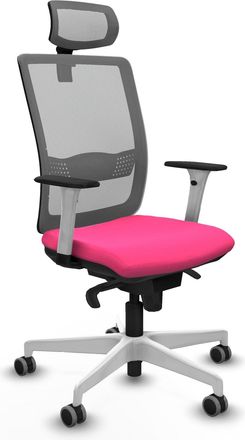 Piqueras y Crespo Sedia Da Ufficio Piqueras Y Crespo Haches Pelle Sintetica Rosa Rete Grigia