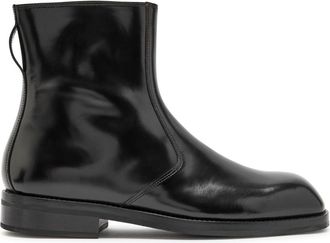 Christophe Lemaire Glossed Leather Ankle Boots - Black - 45 (IT45 / UK11)