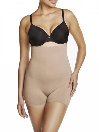 Naomi & Nicole Real Smooth High-Waist Shaping Boyshort In Stucco