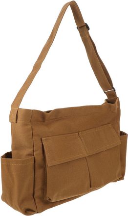 Vosarea Large Capacity Brown Canvas Crossbody Bag for Women Vintage Messenger Tote with Thick Material Spacious Interior for Work School Casual Outings Stylis