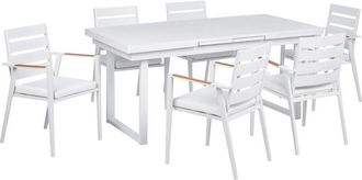 Beliani Garden Dining Set 6 Seater VALCANETTO/TAVIANO Metal White
