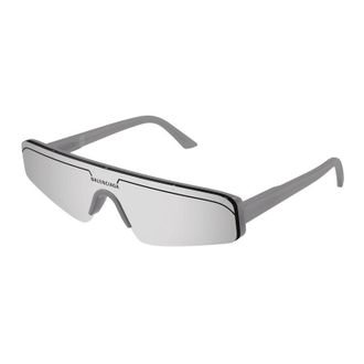 Balenciaga BB0003S012 Rectangle Semi Rim Sunglasses - Grey