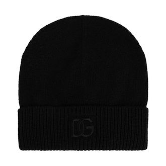 Dolce & Gabbana Berretto in cashmere con applicazione - - Accessories - Donna - Nero - ONE SIZE
