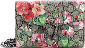 Gucci Dionysus Chain Wallet Blooms Print GG Coated Canvas Small crossbody bag - Bruin