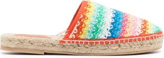 Alanui Regenboog Espadrilles Multicolor Platte Schoenen - Dames - Slip ons - Veelkleurig - 40 EU - Leer - Schoenen