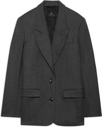 Anine Bing Blazers, female, Gray, Size: L Ross Single-breasted Blazer