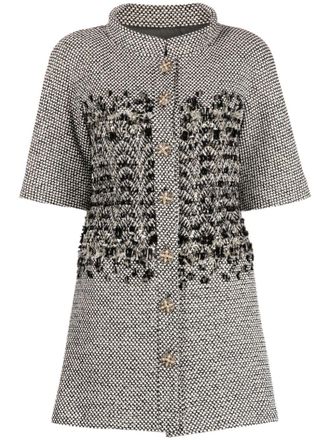 Chanel short-sleeve tweed jacket - White