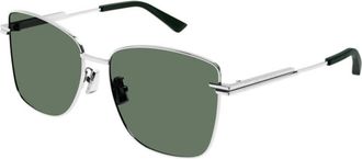 Bottega Veneta Ladies Black Rectangular Sunglasses BV1237S 003