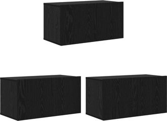 vidaXL Vidaxl - tv Cabinet Set Black Oak Engineered wood Medium tv Cabinet