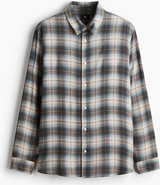 H&M Relaxed Fit Shirt in Blue/plaid at Nordstrom, Size Xxx-Large