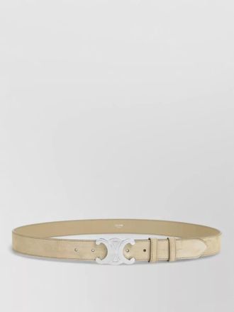 Celine triomphe belt suede calfskin silver hardware