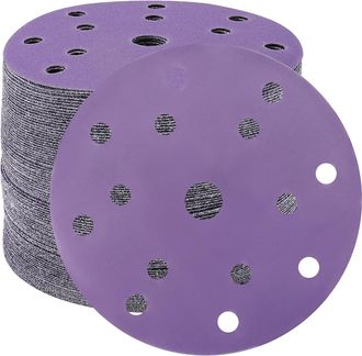 OEM Discos Abrasivos De 150 Mm, Papel De Lija De Grano 600, 50 Piezas, 15 Agujeros, Discos De Lijado Para Lijadoras Orbitales Aleatorias (morado)