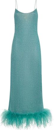 Os&eacute;ree Kleedjes, Dames, Blauw, M, Polyester, Lumi&egrave;re Plumage Slip Dress