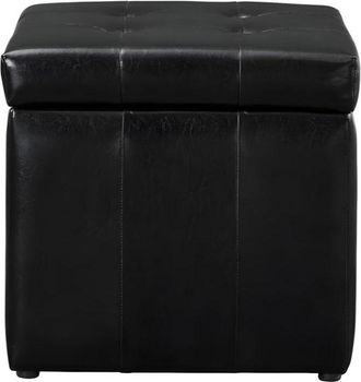 VENTE-UNIQUE.COM Puf piel sintética negro