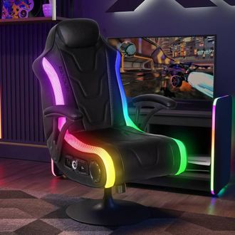 X Rocker Monsoon 4.1 Audio Console LED Gaming Chair with App-Controlled RGB in Black