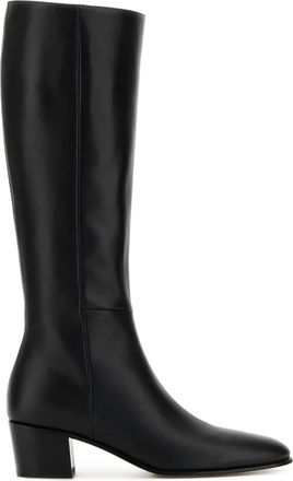 Gianvito Rossi 50 mm Lyell leren laarzen met blokhak - Zwart