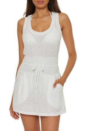 BECCA by Rebecca Virtue Beach Date Burnout Cover-Up Dress in White at Nordstrom, Size Small
