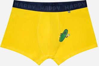 Happy Socks Mens Gherkin Boxer Trunk, Yellow - Size: 32/30/31