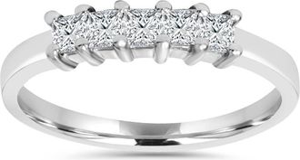 Pompeii3 1/2ct Princess Cut Diamond 14K White Gold Wedding Ring
