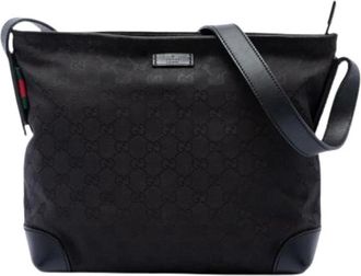 Gucci Pre-owned Canvas Crossbody Bag - Dames - Vintage Schoudertas - Zwart - ONE Size - Vintage