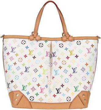 Louis Vuitton Tweedehands Canvas handtassen - Dames - Vintage Shopper - Wit - ONE Size - Leer - Vintage