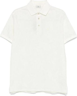 Etro Polo Shirt met Paisley Print - Heren - Polos - Wit - M - Katoen - Tops