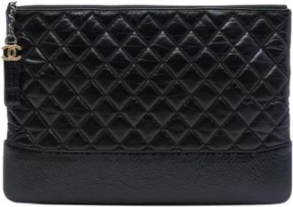 Chanel Pre-owned Leather chanel-bags - Dames - Vintage Clutch - Zwart - ONE Size - Vintage