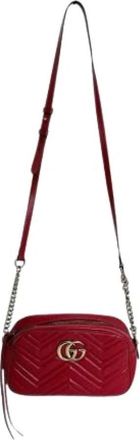 Gucci Pre-owned Vintage Shoulder Bag - Dames - Vintage Schoudertas - Rood - ONE Size - Leer - Vintage