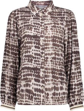 Geisha Blouse lange mouw - Dames - Blouses & Shirts - Bruin - Maat: XL Viscose