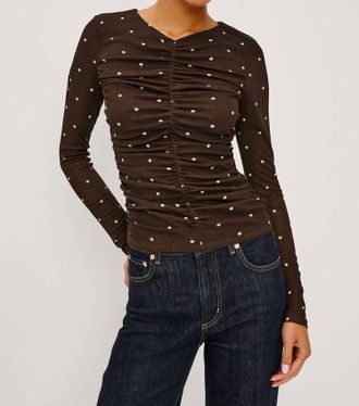 Rails Georgina Top In Cocoa Polka Dots