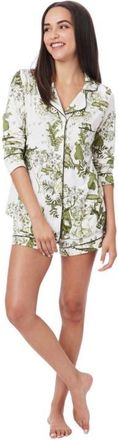 The Cats Pajamas Pima Knit Long Sleeved Short Set in Woodside at Nordstrom, Size X-Large