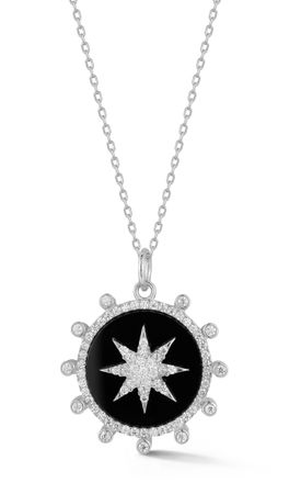 Glaze Jewelry Sterling Silver Round Star Medallion Necklace