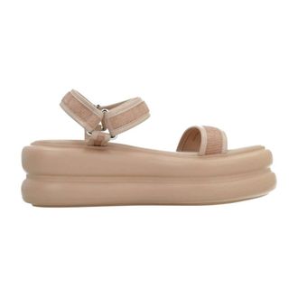 Liu Jo Schoenen, Dames, Beige, 41 EU, Stijlvolle platte sandalen voor de zomer