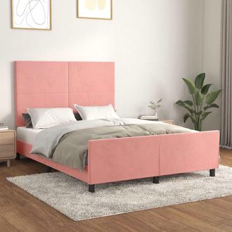 vidaXL Vidaxl Estructura De Cama Sin Colch&oacute;n Terciopelo Rosa 140x190 Cm
